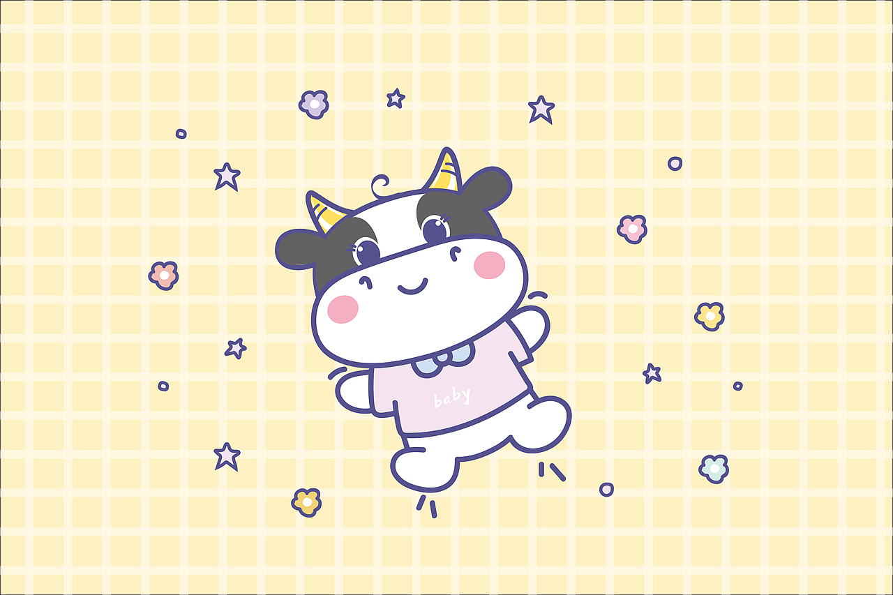 牛卡通可爱插画表情包 T恤衣服转印烫画贴定制（图ZMjUyMjUzMzgw） - 商业插画 - 站酷设计师阿茹生肖IP原创素材 - 站酷ZCOOL