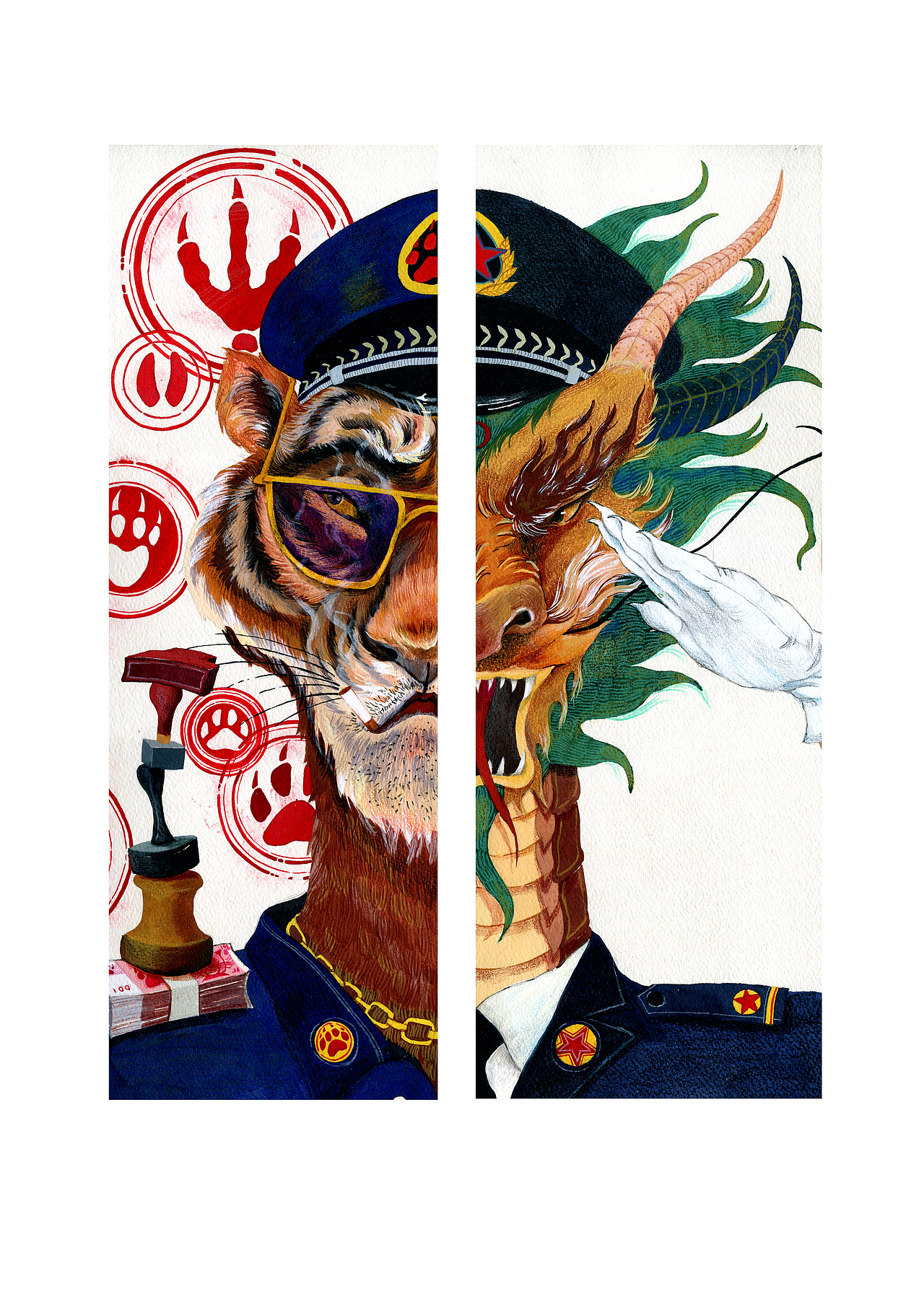 十二生肖之反腐倡廉（图ZOTkzMzkzNTI=） - 艺术插画 - 站酷设计师王三好Selene原创素材 - 站酷ZCOOL