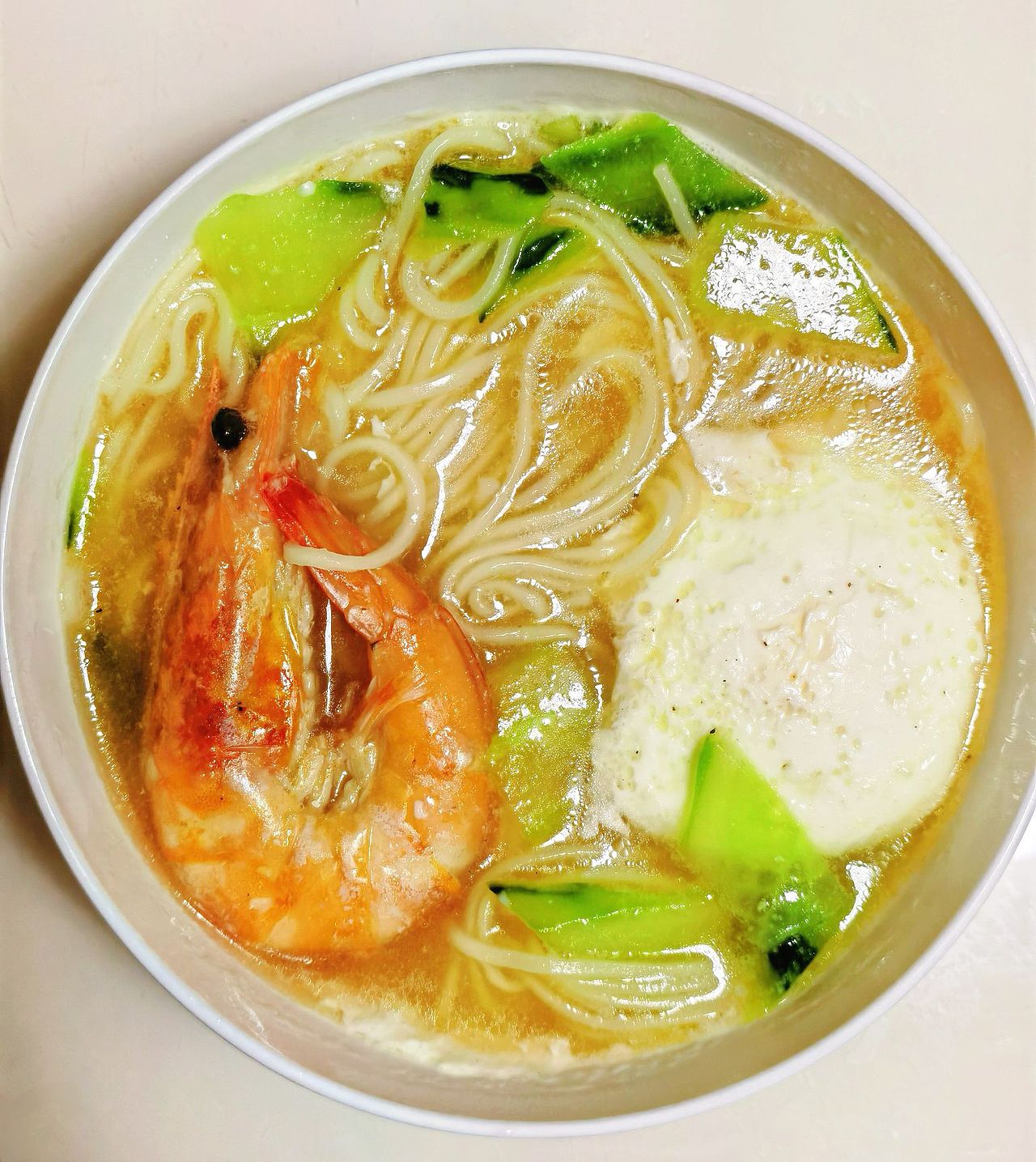 鲜虾黄瓜鸡蛋面