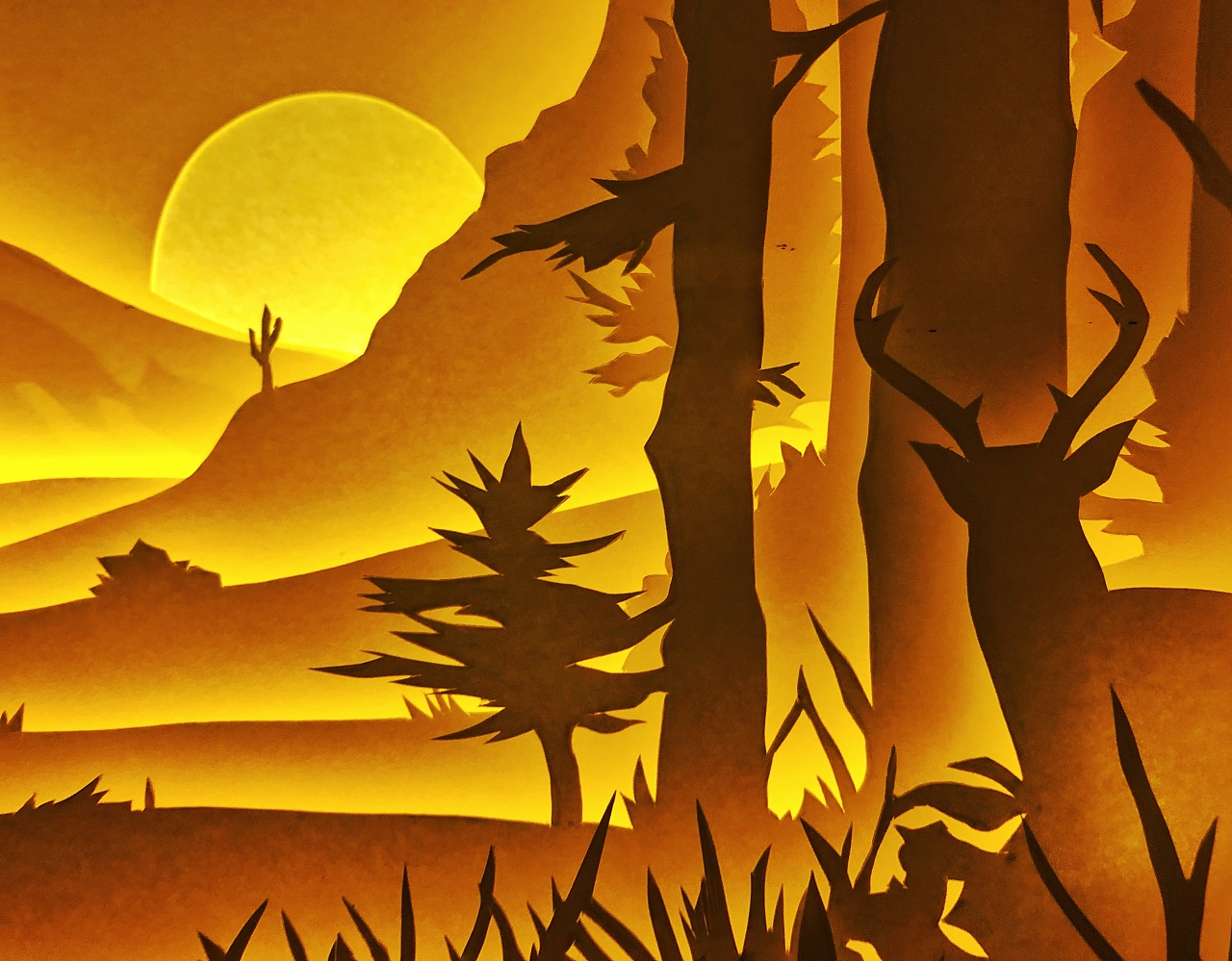 暖心的光影纸雕