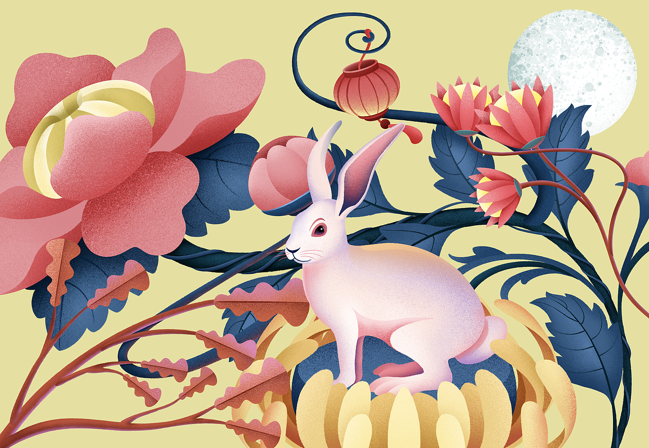 木头猫 | 与仟吉畅赏中秋月（图ZMjI4ODUzMTY0） - 商业插画 - 站酷设计师疯子木原创素材 - 站酷ZCOOL