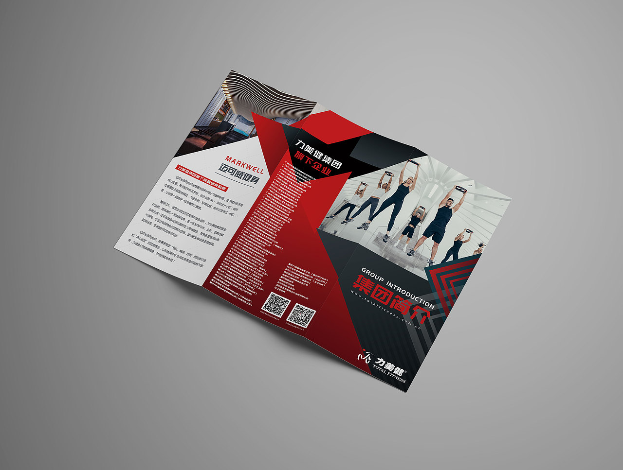 力美健健身企业宣传三折页