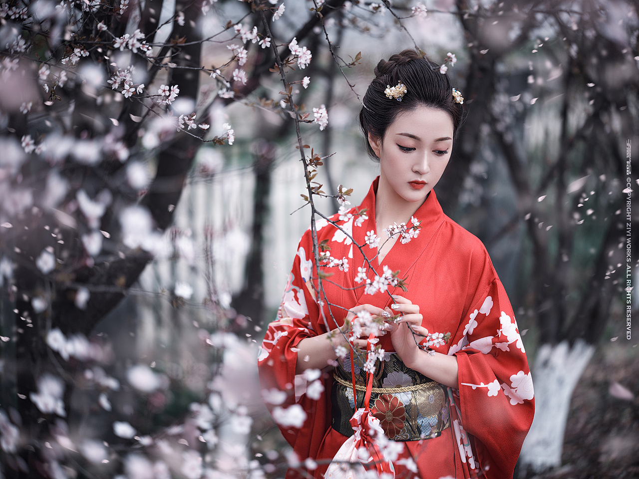 《樱花雨季》（图ZMjQ1OTg2ODI0） - 人像摄影 - 站酷设计师摄影师子意原创素材 - 站酷ZCOOL