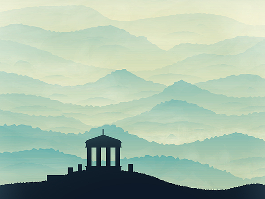 使用Adobe插画中的渐变创建一个山丘场景（转载）