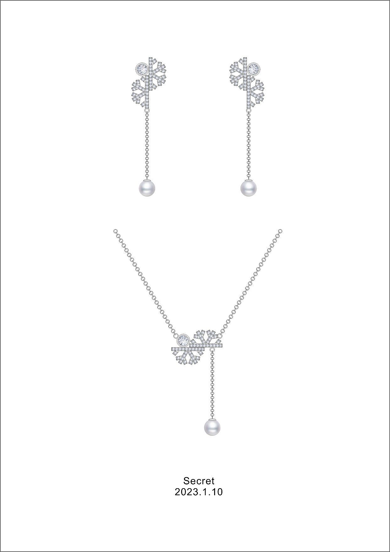 雪花❄️首饰电绘cdr原创设计（图ZMzI3NTgzMzMy） - 首饰设计 - 站酷设计师SecretFive原创素材 - 站酷ZCOOL