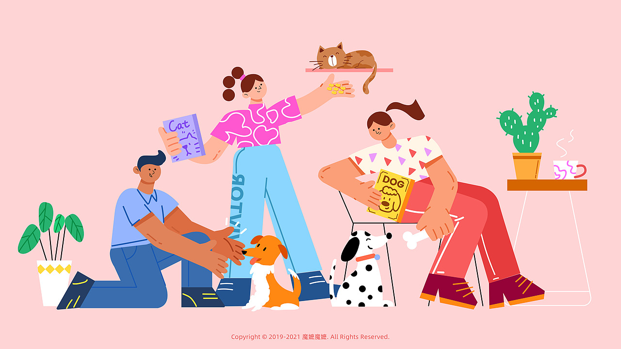 扁平风人物插画