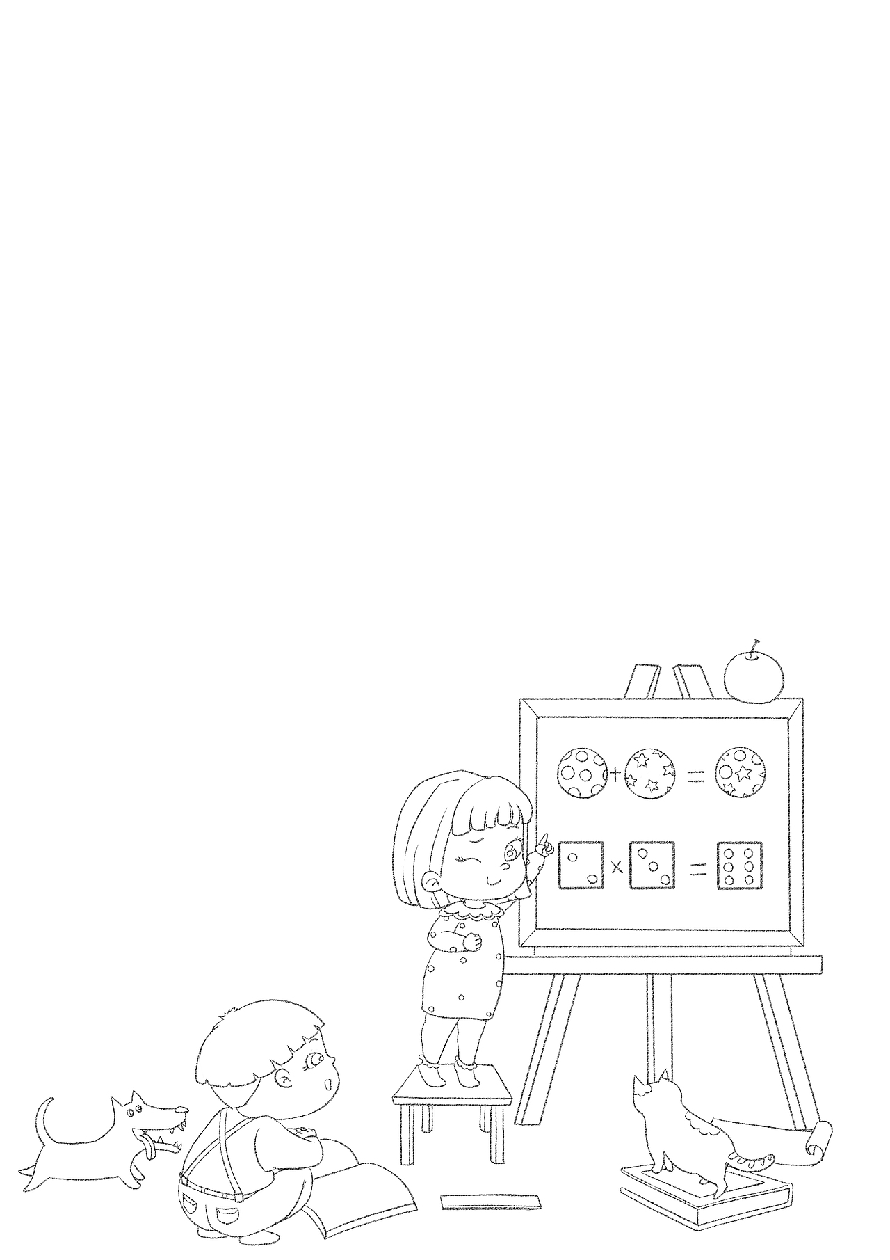 儿童练习册封面图 线稿 |插画|儿童插画|榕小洋_原创作品-站酷(zcool)