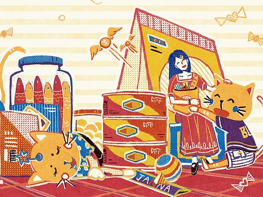 【029】食物大采購（個人主頁-ZNTI3ODg1MTY=） - 兒童插畫 - 站酷設(shè)計師桔安Jiean原創(chuàng)素材 - 站酷ZCOOL