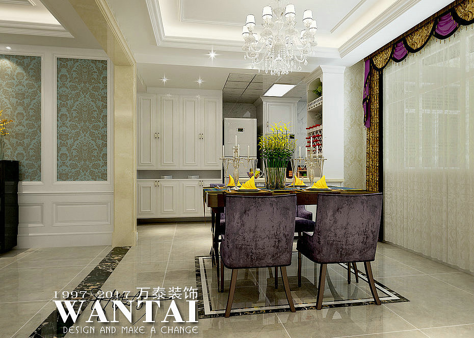 泰安万泰装饰—泰安鲁商国际135平轻奢欧式装修效果图