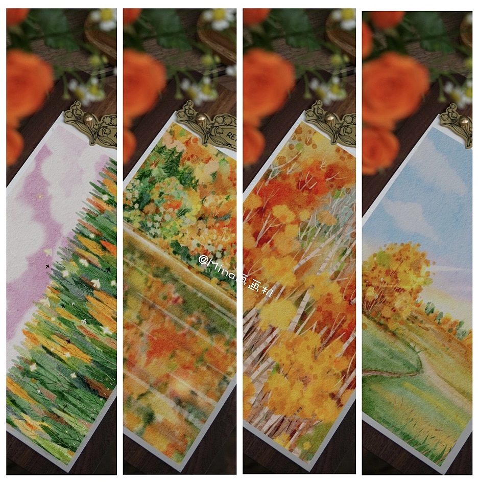 Ipad/Procreate仿水彩秋景四图