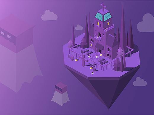 万圣节城堡临摹作品。（个人主页-ZNDE1NTM1MTY=） - 创作习作 - 站酷设计师常CJ原创素材 - 站酷ZCOOL