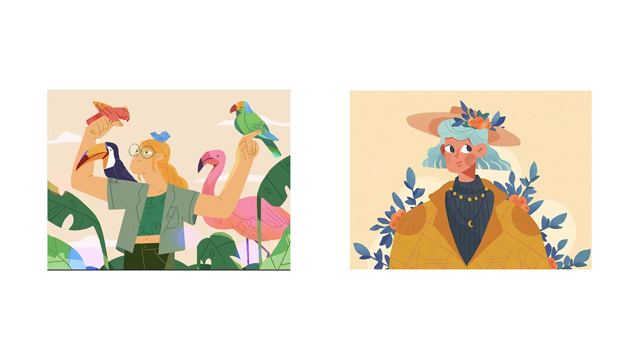 扁平插画临摹练习