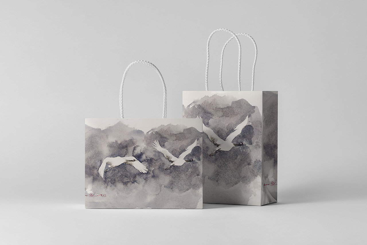 【作品合集】将自己的水彩画做成了礼品包装袋的样子