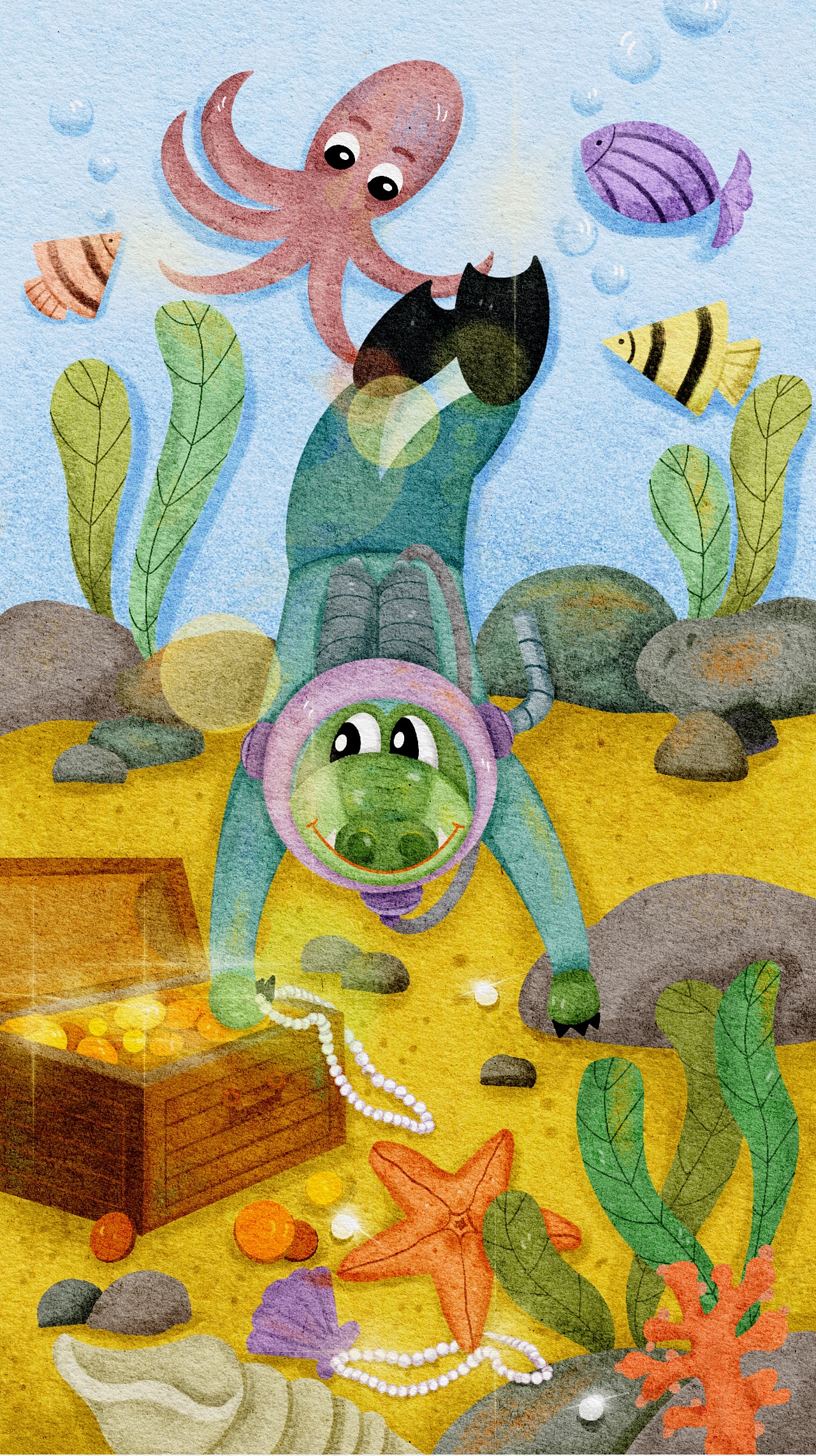 儿童插画之《小鳄鱼游记》|插画|儿童插画|插画师aling - 原创作品