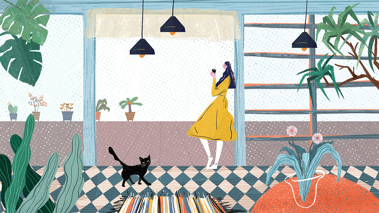 你好,生活家|插画|商业插画|爱谷穗的猫_原创作品-站酷zcool