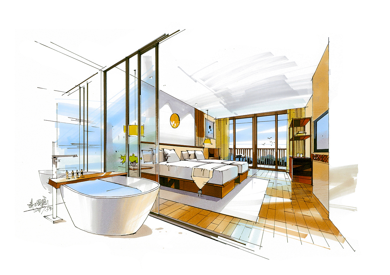 室内手绘优秀作品欣赏（六）