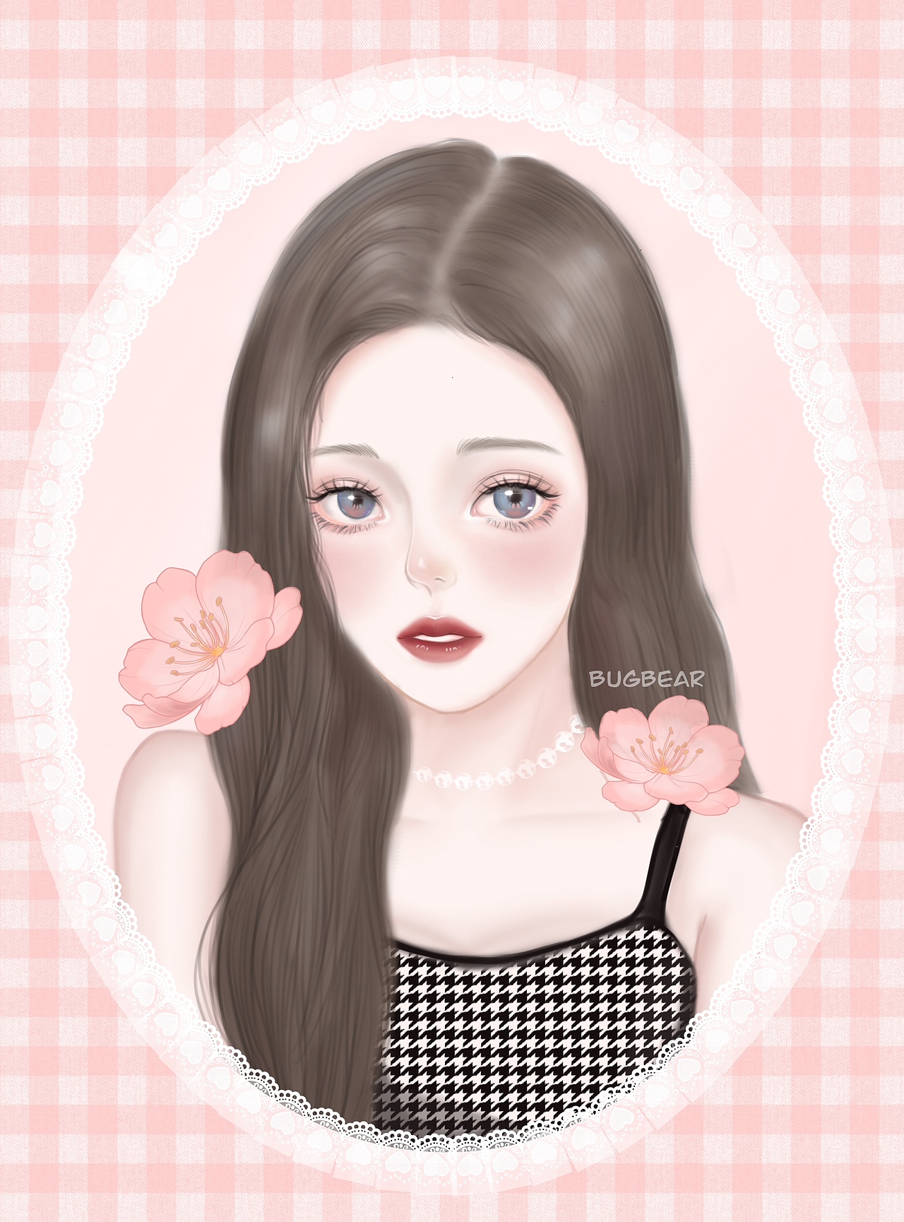 花与少女——樱花🌸（图ZMjUxNzg3NjMy） - 创作习作 - 站酷设计师Bugbear原创素材 - 站酷ZCOOL