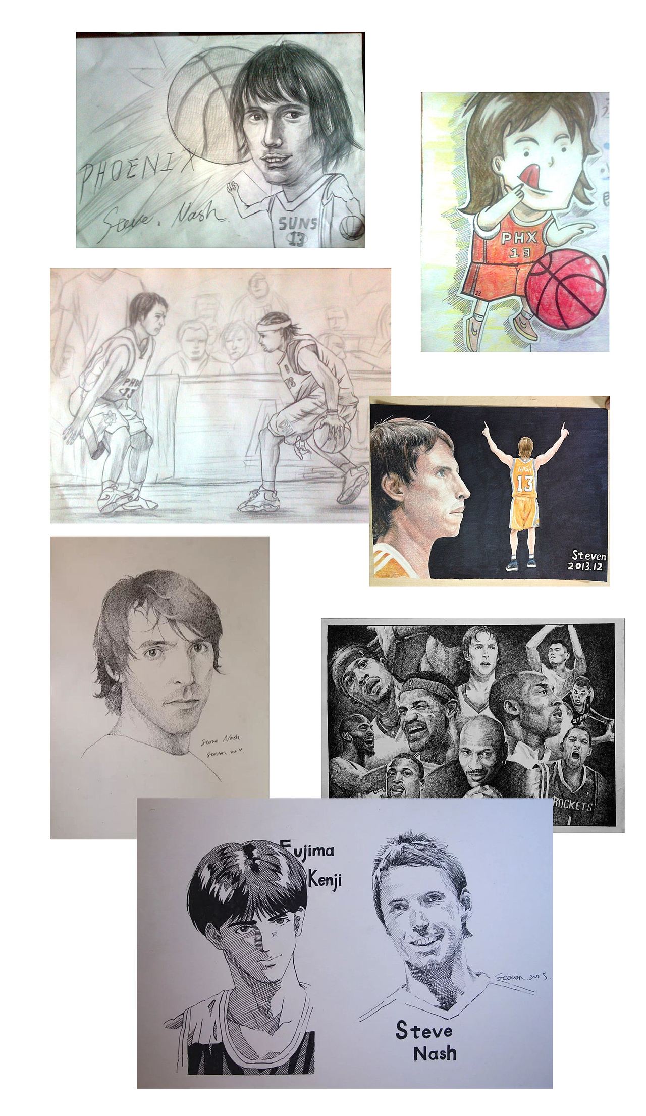 彩铅NBA球星 Steve Nash