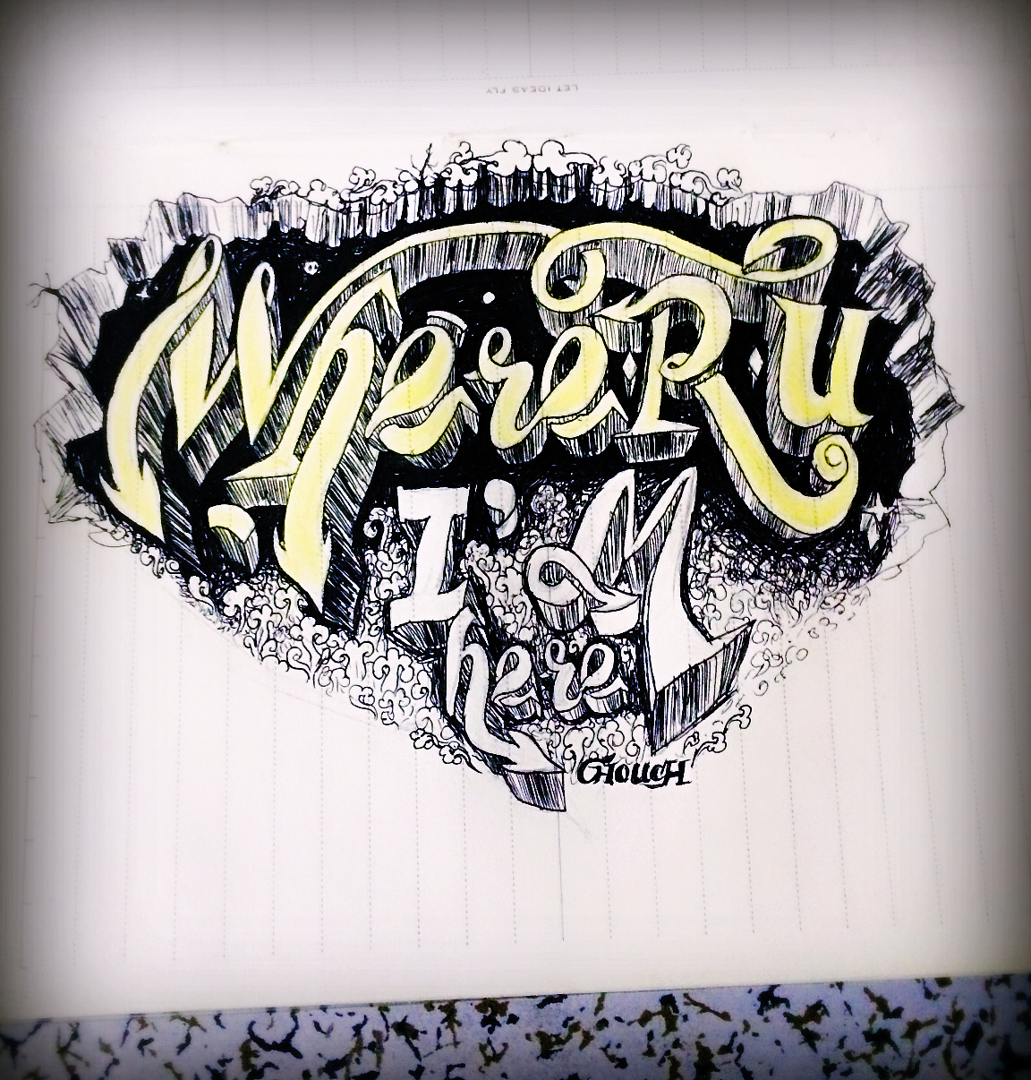 意义的涂鸦或是其他定义,就是随手练练,第一张是给清吧的墙绘～仅分享