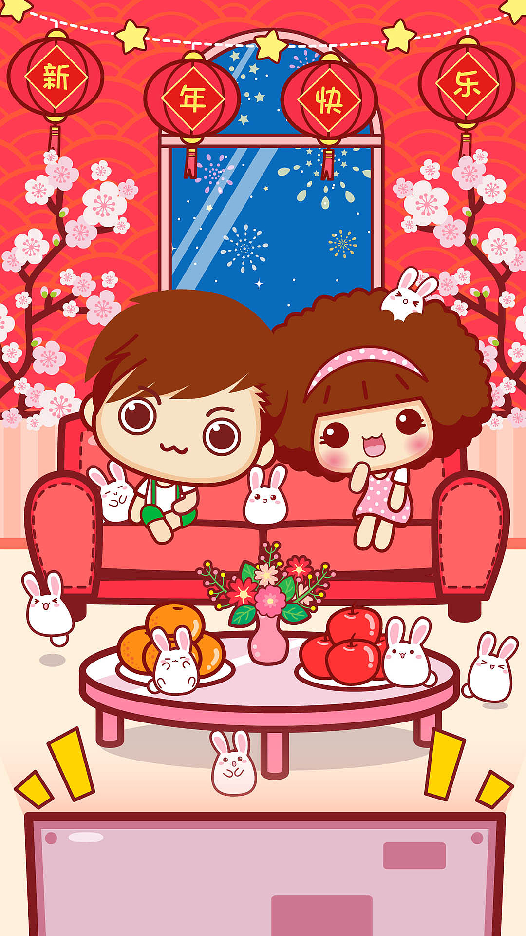 摩丝摩丝春节插画（图ZMTA0NTU4MzQw） - 艺术插画 - 站酷设计师碳碳原创素材 - 站酷ZCOOL