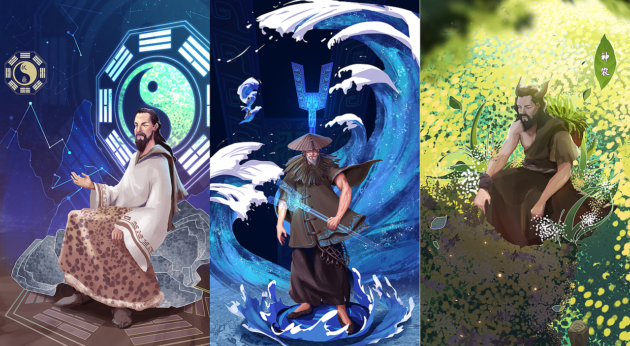 中国神话人物传说插画（图ZMjMxODA0NjMy） - 商业插画 - 站酷设计师长街LONG原创素材 - 站酷ZCOOL