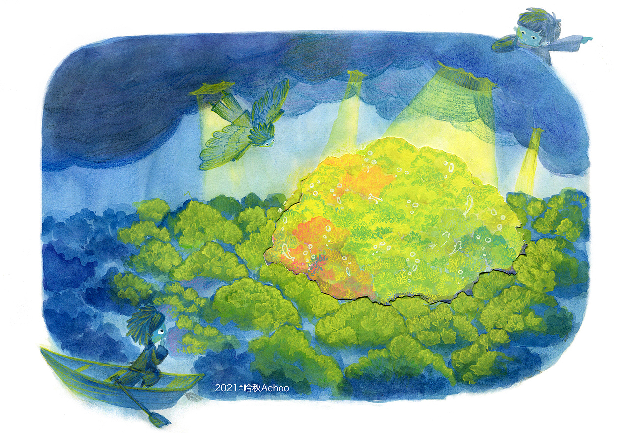 原创绘本《神树》（图ZMjY4MTIwNDY4） - 绘本 - 站酷设计师哈秋Achoo原创素材 - 站酷ZCOOL