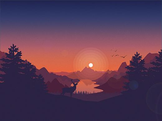 渐变插画