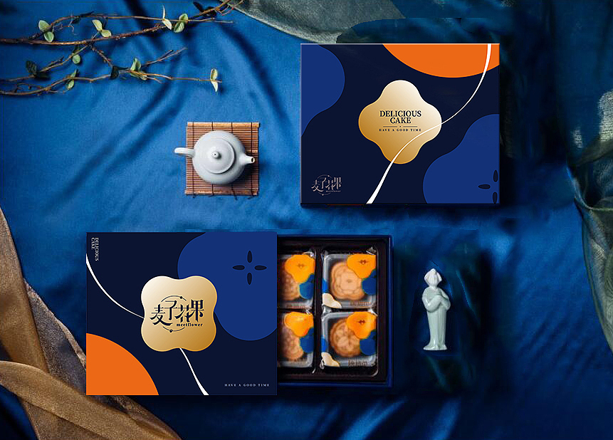 包装设计-麦子花果月饼盒