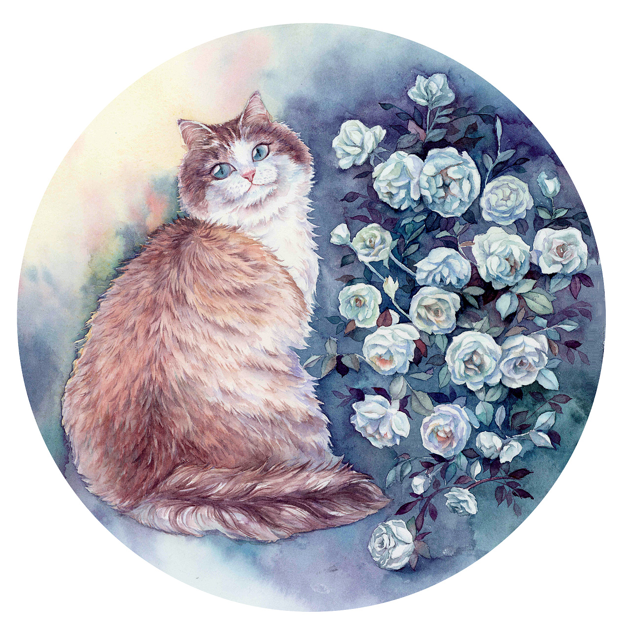 猫与花儿|插画|商业插画|莫三千 - 原创作品 - 站酷 (zcool)