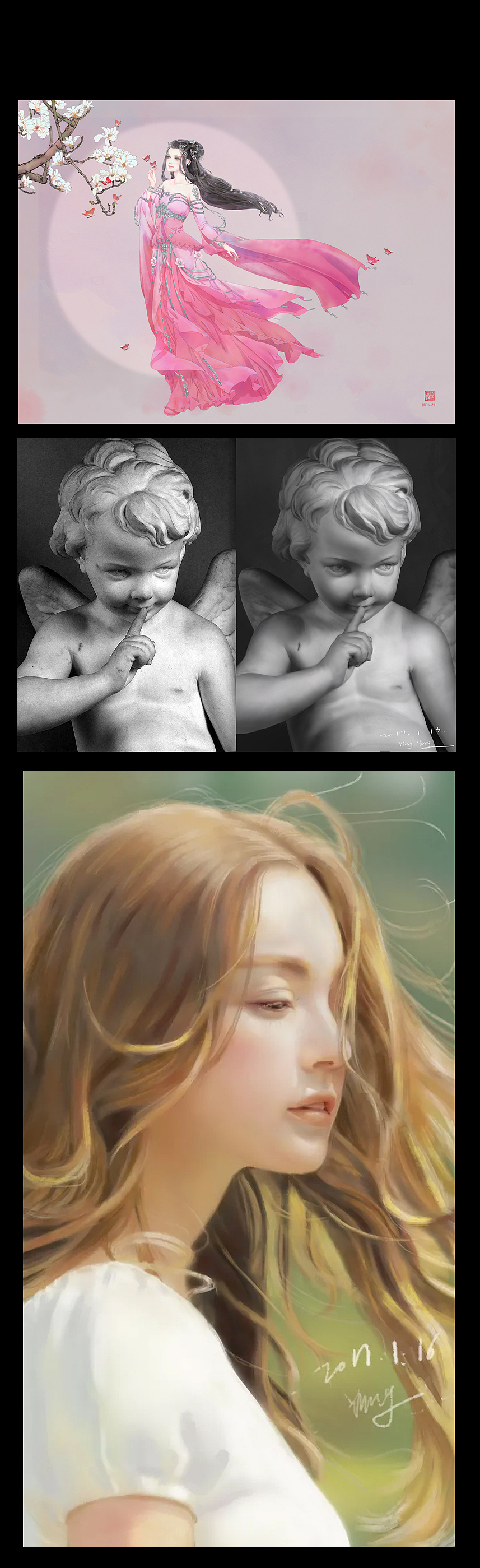 从 11年第一张至今的板绘摸鱼进化（黑历）史（多图）（图ZMTY2OTQzNzg4） - 创作习作 - 站酷设计师邀月言诗原创素材 - 站酷ZCOOL