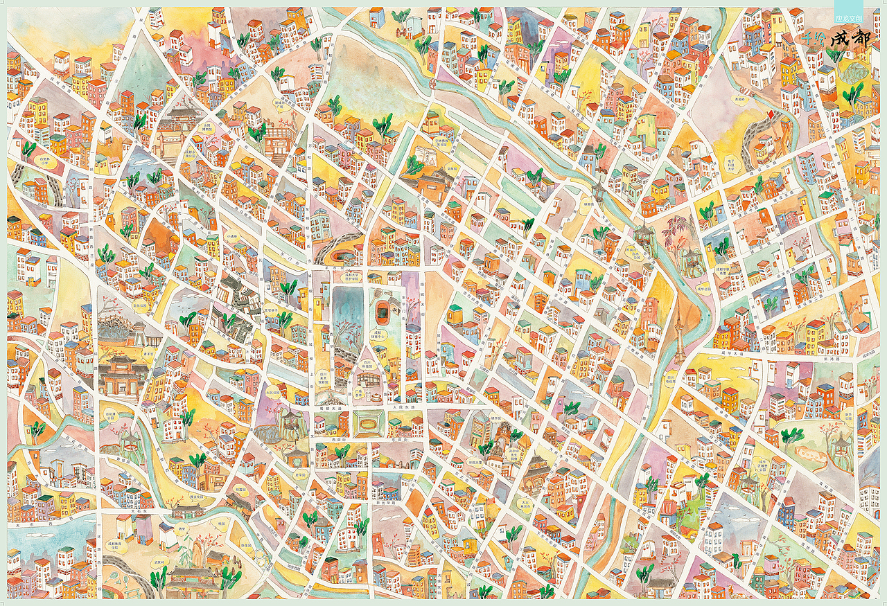 手绘成都（图ZMTY5ODcwNzk2） - 商业插画 - 站酷设计师dz3184原创素材 - 站酷ZCOOL