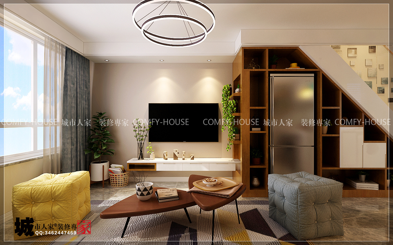 凤凰soho 40平loft现代简约风格效果图