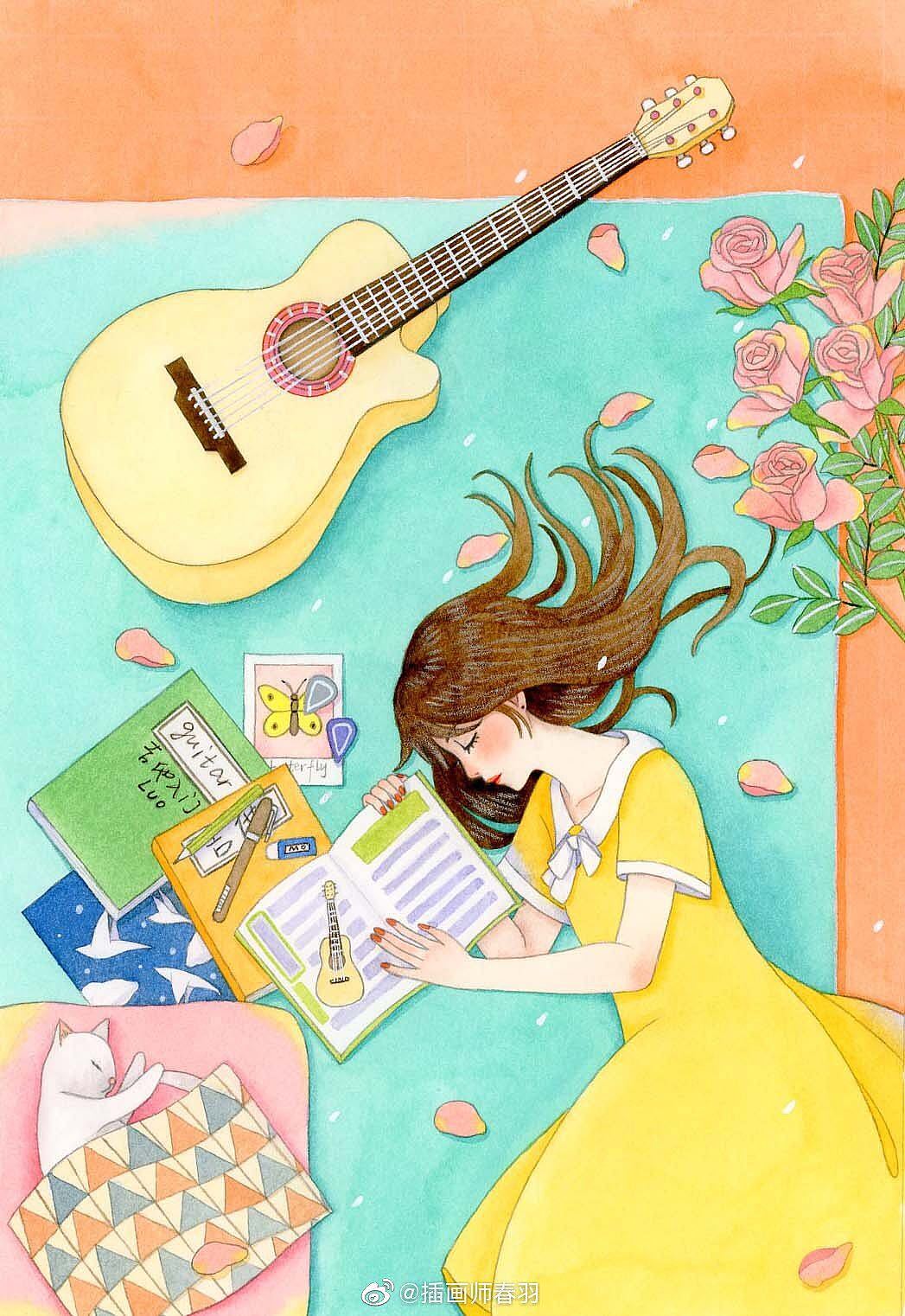 少女系列二（图ZMjczMzcyMzc2） - 商业插画 - 站酷设计师插画师春羽原创素材 - 站酷ZCOOL