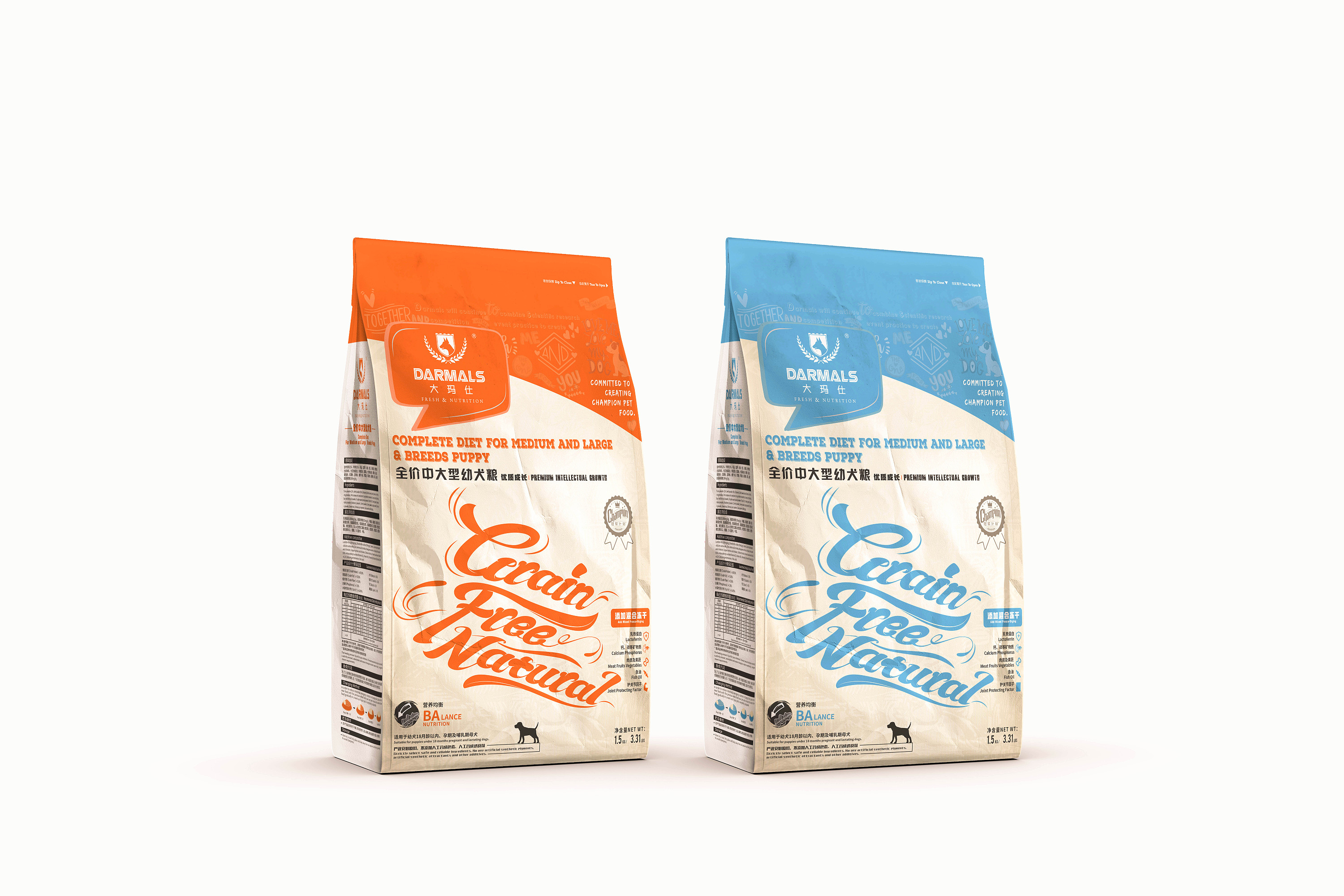 大玛仕宠物狗粮包装提案