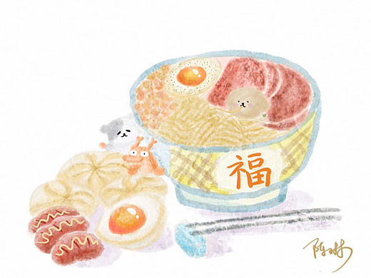 吃面记忆插画（个人主页-ZNjgyNzQwODA=） - 儿童插画 - 站酷设计师大米家族原创素材 - 站酷ZCOOL