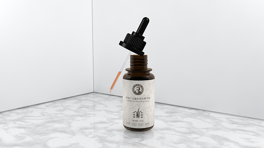 Ghazibay草本固发精油 包装升级样片 C4D设计