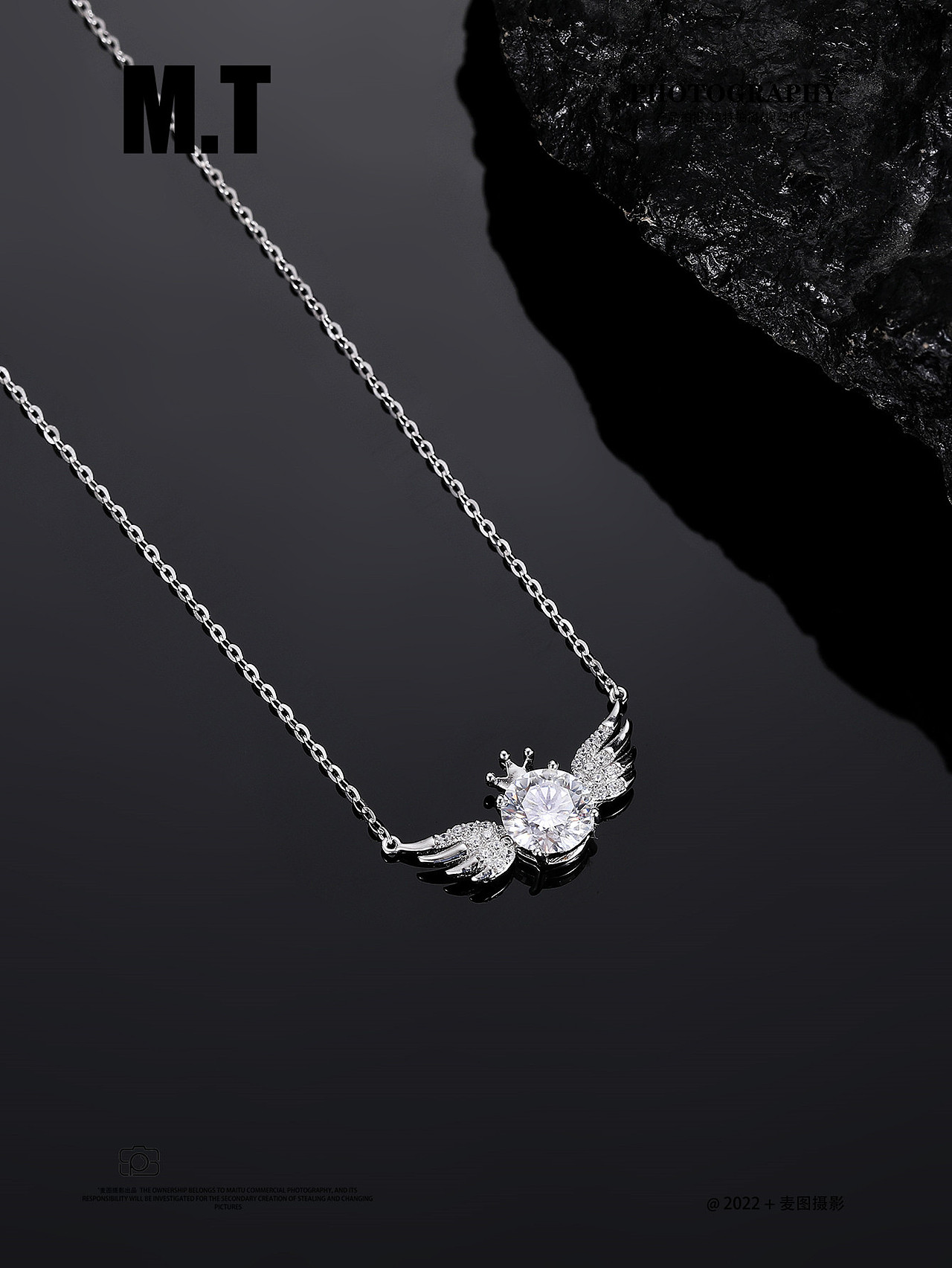 产品摄影 珠宝饰品项链 复古暗黑风格平铺拍摄作品展示