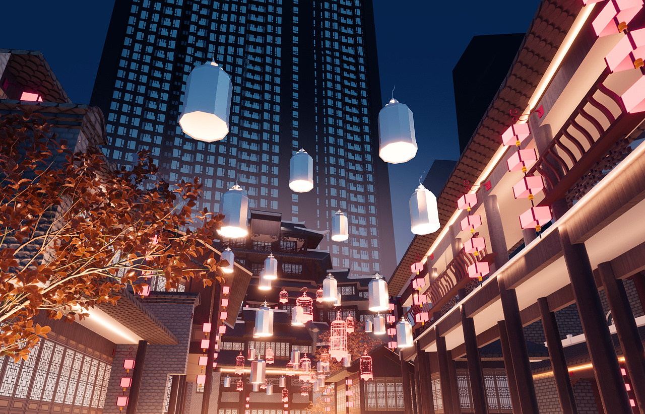 《梦遇·桃花源》—新国潮场景概念设计|插画|概念设定|teardrops