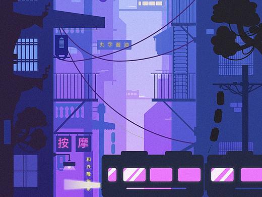 街景-扁平化插画