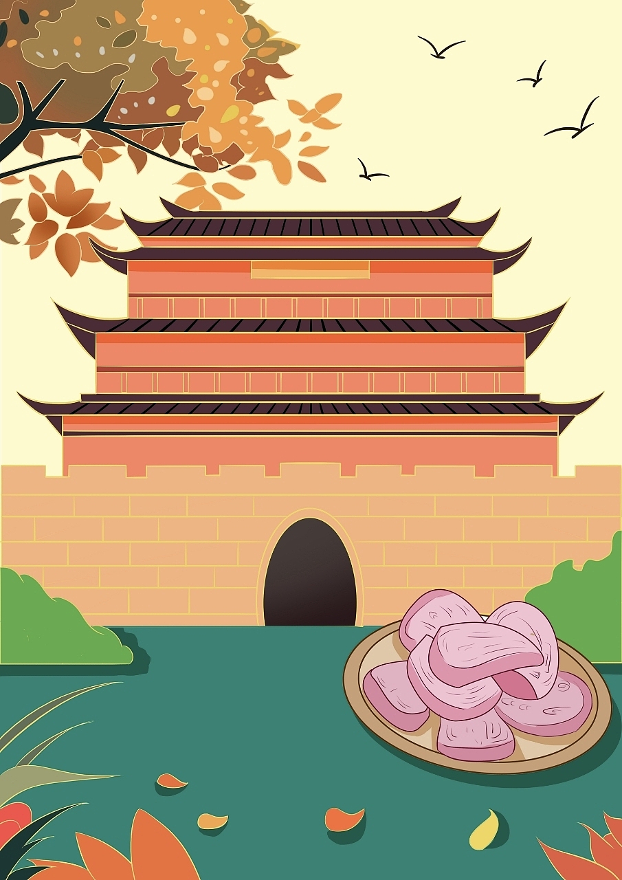 中国传统建筑简单构图|平面设计