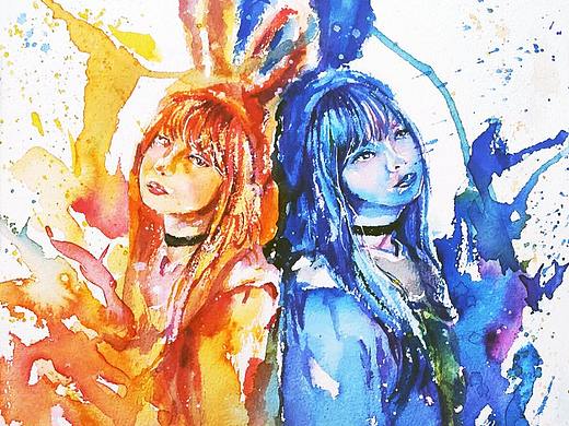 【水彩】【小黑船】双色飞鸟（个人主页-ZNDUzNjQwNDQ=） - 绘画 - 站酷设计师做啥子原创素材 - 站酷ZCOOL