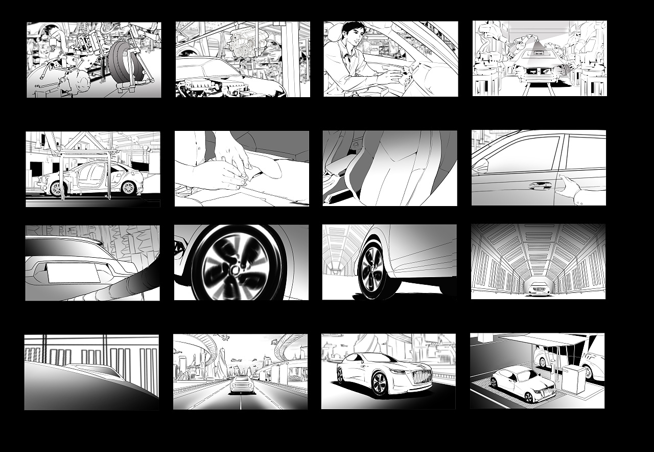 各种车的广告分镜