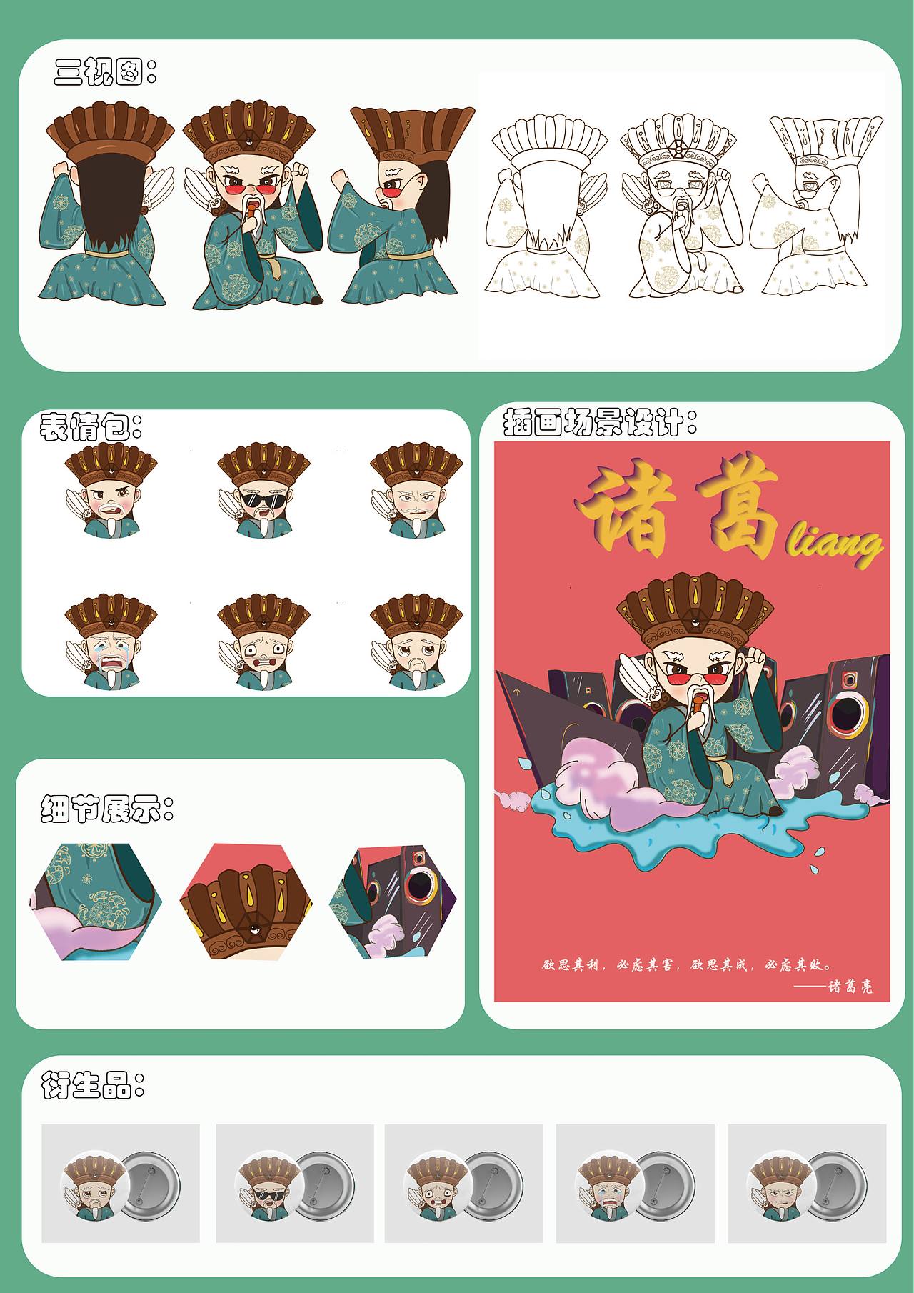 文创山东之诸葛亮（图ZMzA3Mzg1ODMy） - IP形象 - 站酷设计师潘潘不吃香菜原创素材 - 站酷ZCOOL