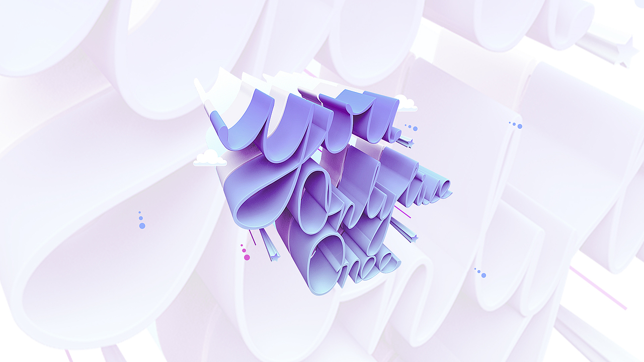 C4D 立体字练习（图ZNzIzODYwNTY=） - 字体/字形 - 站酷设计师乐乐君原创素材 - 站酷ZCOOL