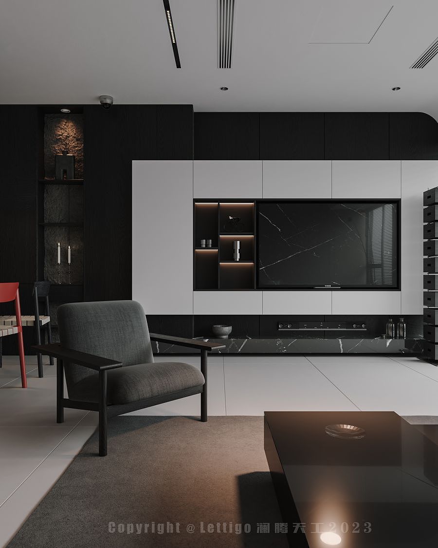 现代简约客餐厅，一个合适且适当的住宅设计