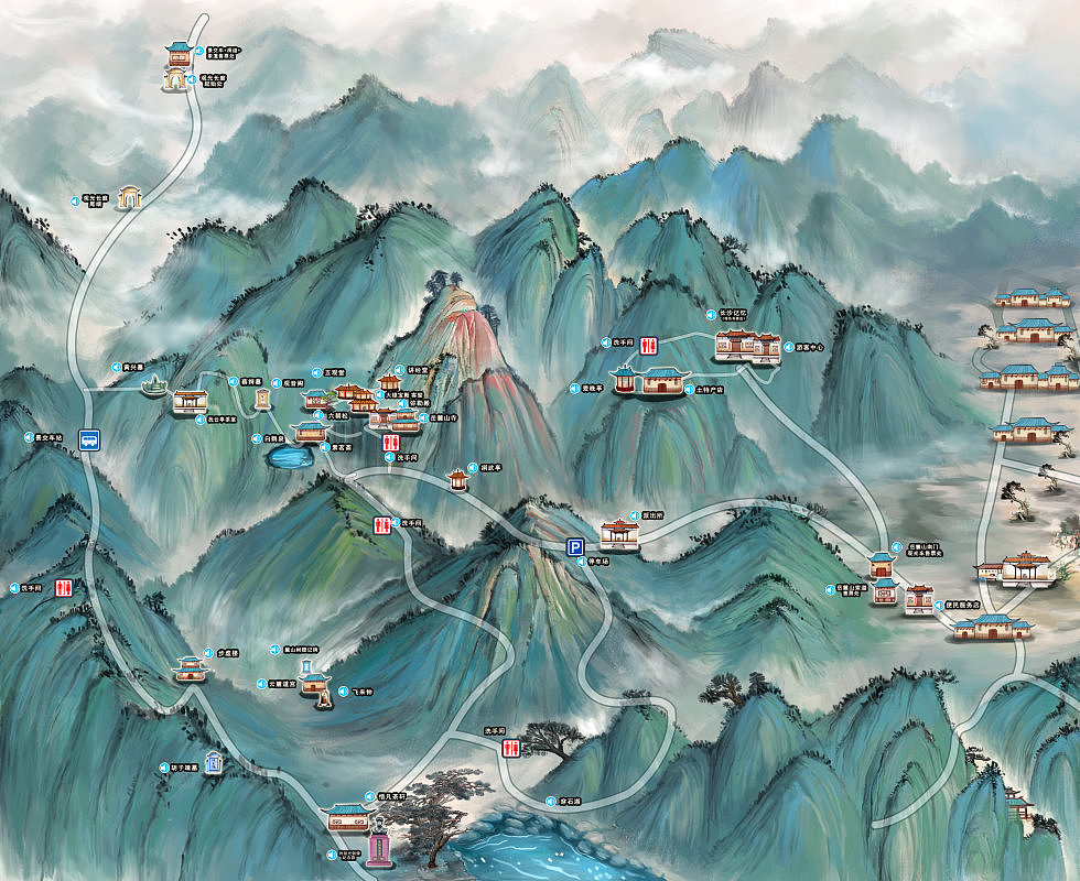 国风类手绘地图