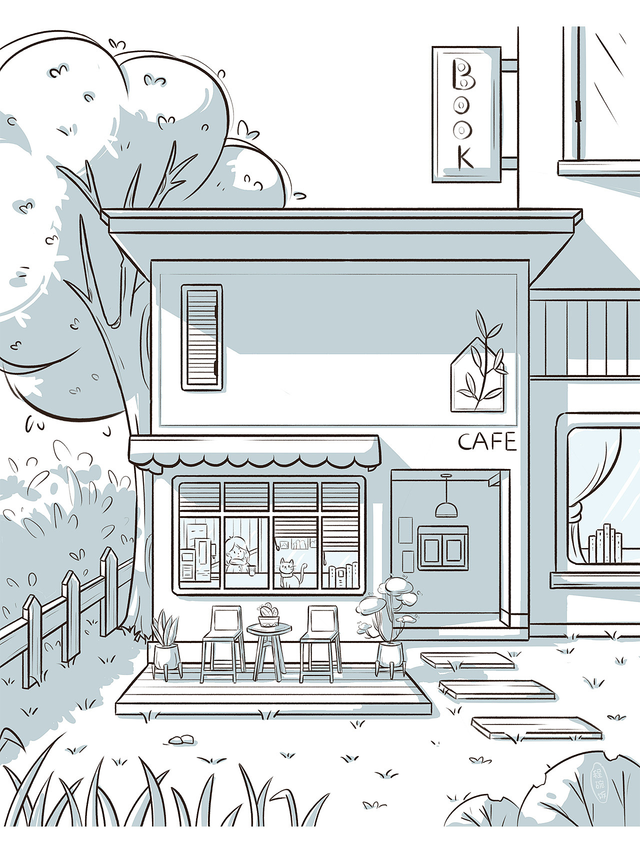 扁平风插画|建筑场景插画d01