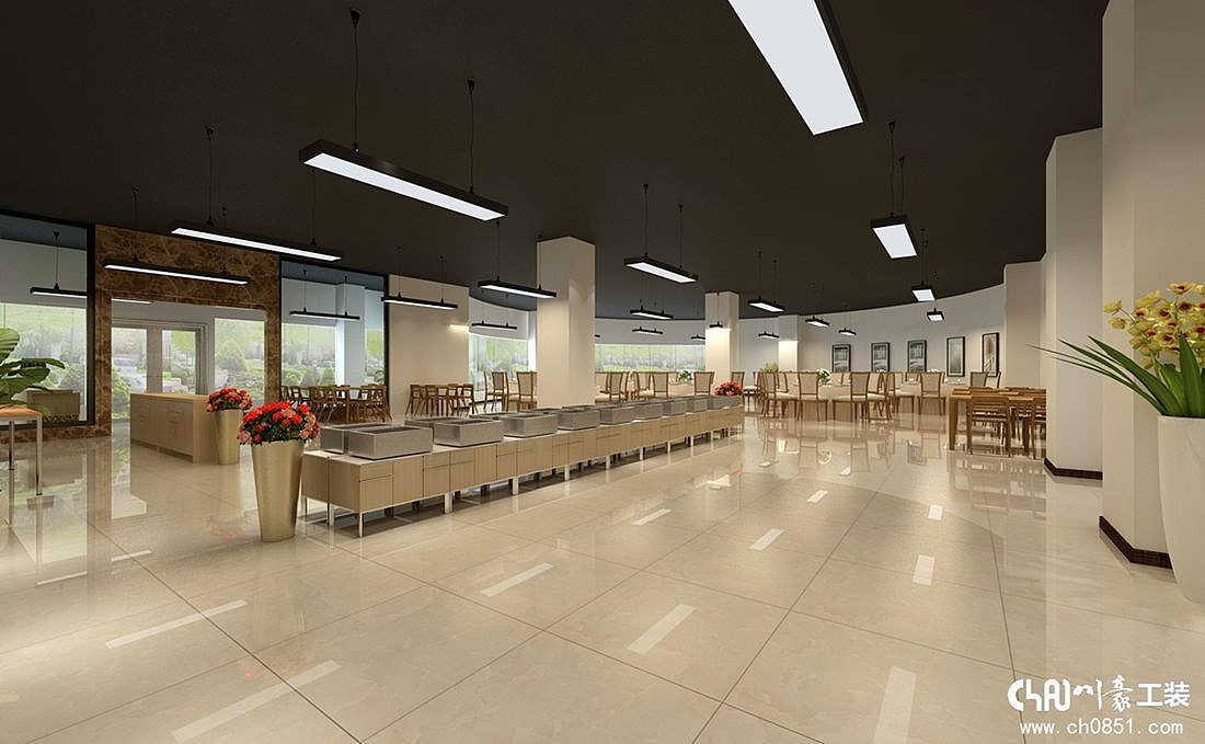 贵阳电建公司600㎡食堂装修-贵阳川豪装饰（图ZMTAzNTIxMzMy） - 家装设计 - 站酷设计师贵阳办公楼装修原创素材 - 站酷ZCOOL