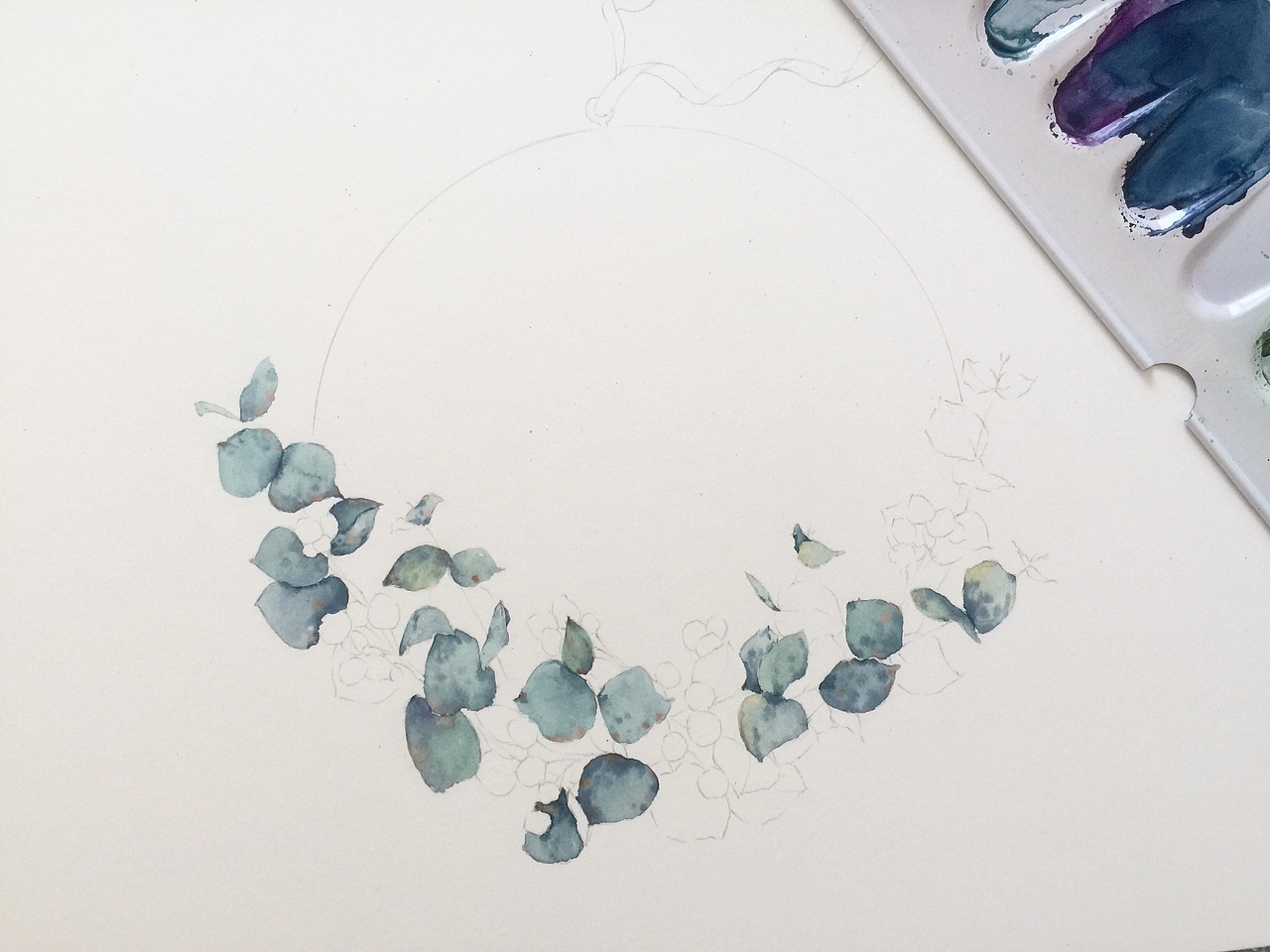 花环过程图（图ZMTUxNjk4MDI0） - 绘画 - 站酷设计师鹿芩水彩原创素材 - 站酷ZCOOL