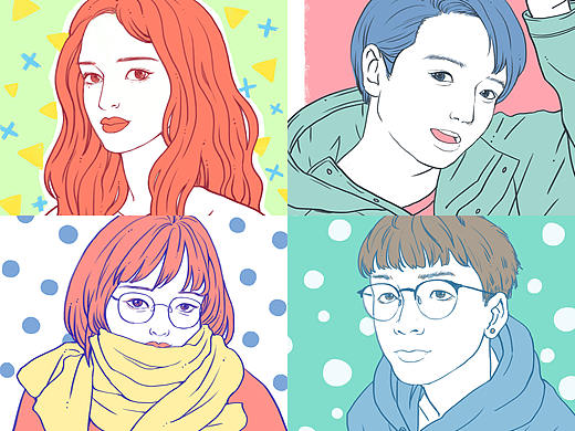 插画头像（个人主页-ZNDE1NDk5NDg=） - 艺术插画 - 站酷设计师目目丁原创素材 - 站酷ZCOOL